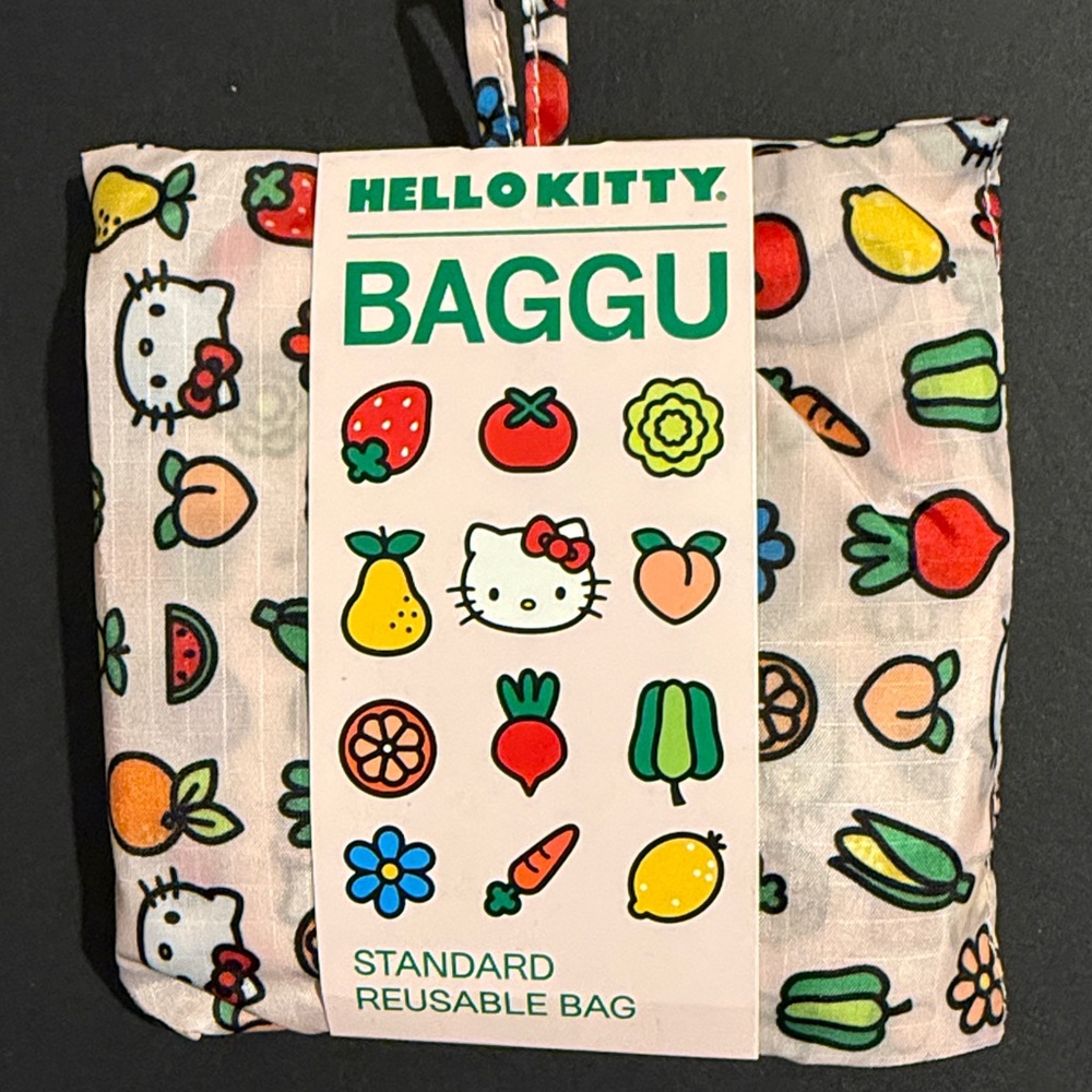 NWT BAGGU HELLO KITTY ICONS Standard Reusable Bag